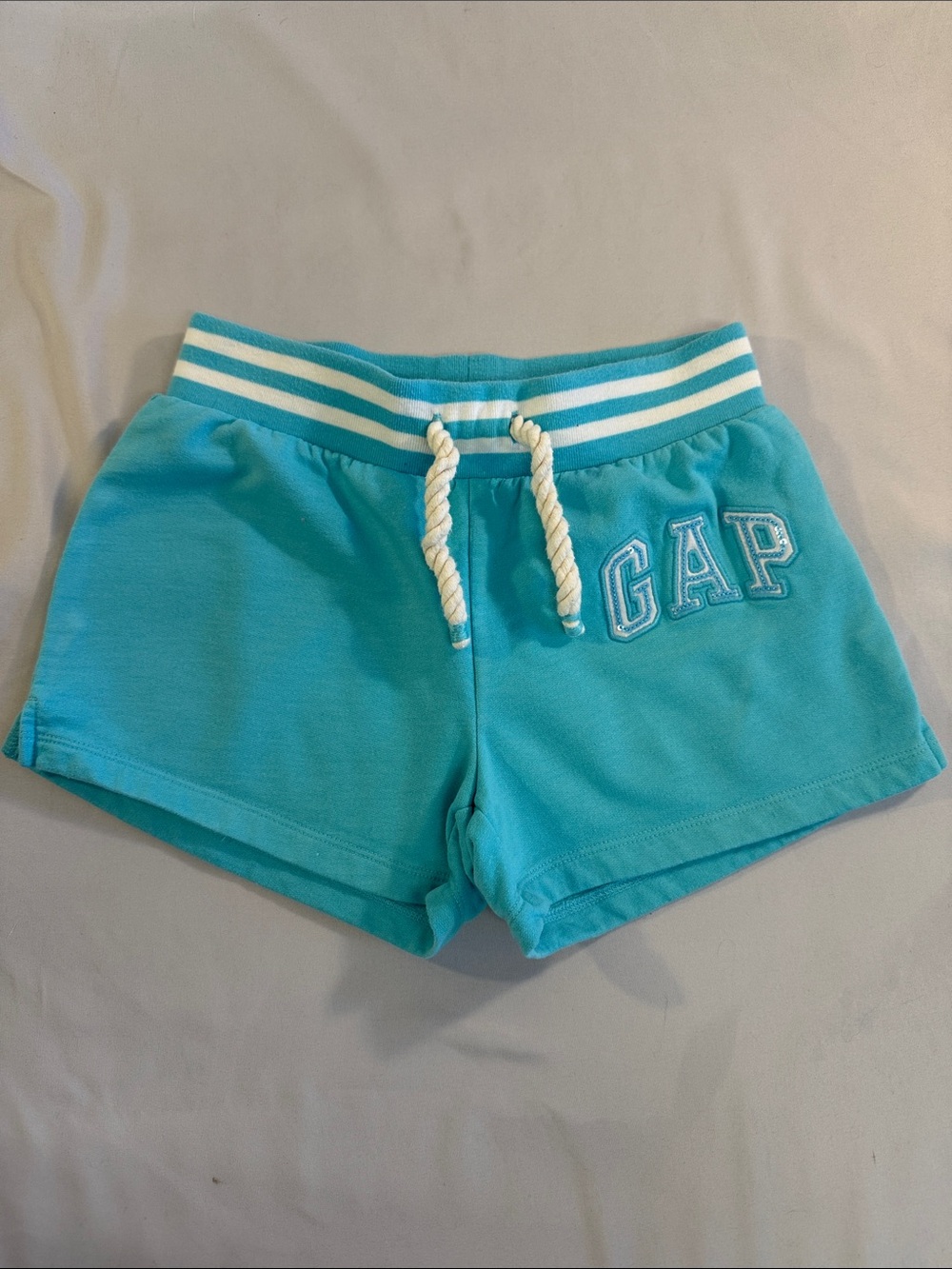 GAP Teal Athletic Shorts with Striped Waistband